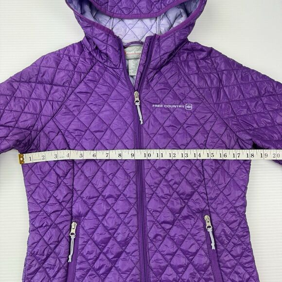 Free Country Purple Quilted Hooded Jacket Women’s Small Outdoor Hiking Active - Picture 11 of 13